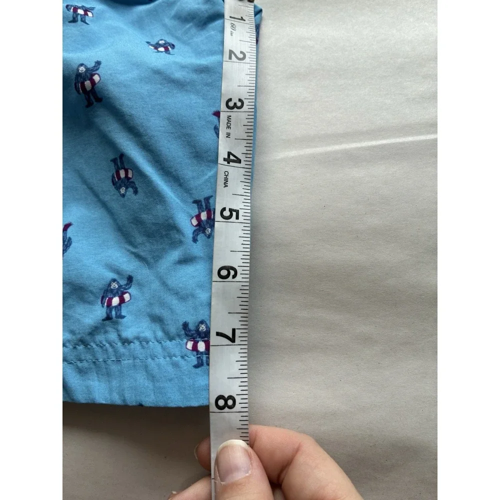 Eddie Bauer All Over Print Swim Shorts‎ Men's XL Blue Pockets Mesh Lined Beach